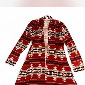 Geometric Patterned Red Sweater